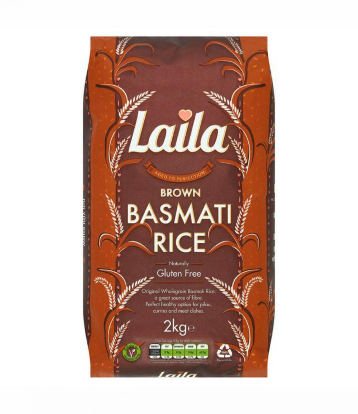 Laila Brown Basmati Rice (Gluten Free) 2kg